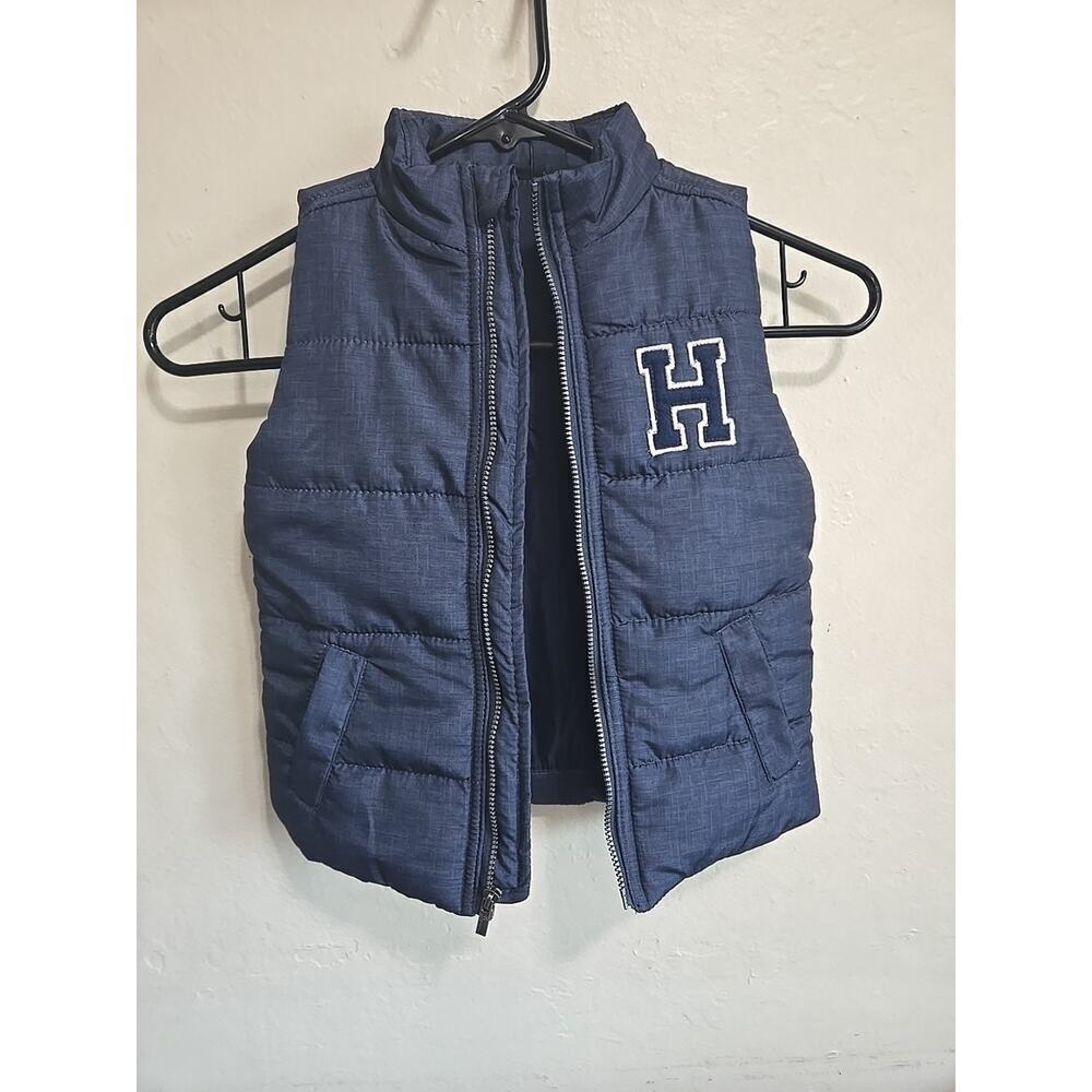 Tommy Hilfiger Kids Navy H Logo Vest Full Zip Puffer Size 2T